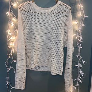 White Fishnet Sweater